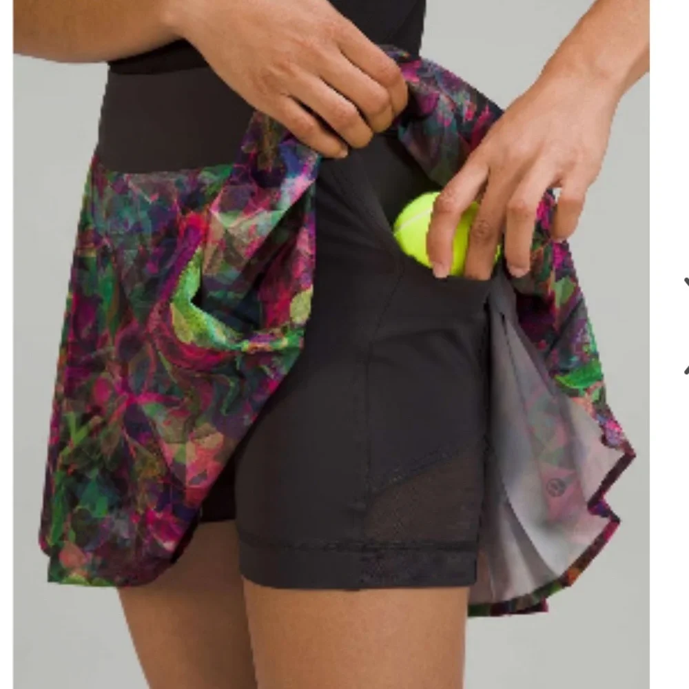LULULEMON SIDE PLEAT HIGH RISE TENNIS SKIRT/SKORT SIZE 12 MULTICOLOR NWT - Picture 7 of 10